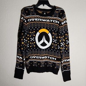 Overwatch Ugly Christmas Sweater Small Black Yellow